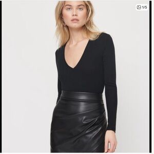 Dynamite Black Deep V-Neck Bodysuit